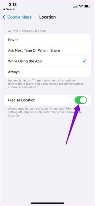 Enable-Precise-Location-for-App-on-iPhone-474x1024-1-324x700 أفضل 8 طرق لإصلاح عدم عمل خدمات الموقع على iPhone