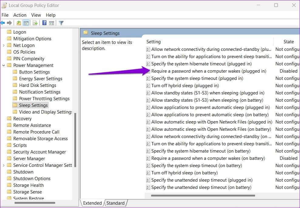 Group-Policy-Sleep-Settings-989x687 أفضل 4 طرق لتعطيل شاشة تسجيل الدخول بعد السكون على Windows 11