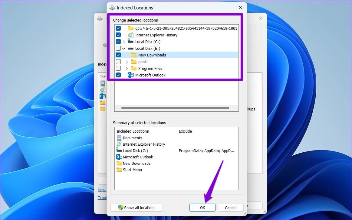 Modify-Indexing-Options-on-Windows-11-1163x725 أفضل 6 طرق لإصلاح البحث البطيء على Windows 11