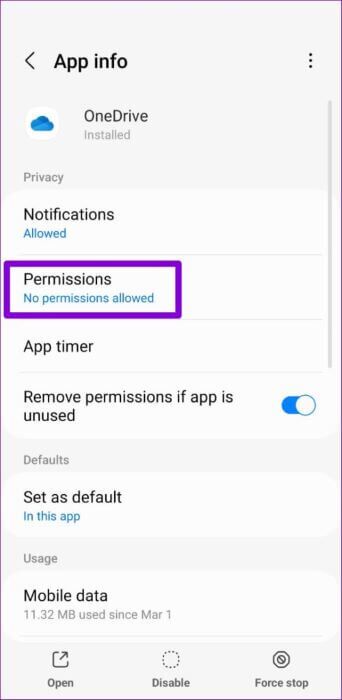 OneDrive-App-Permissions-500x1024-1-342x700 أفضل 6 طرق لإصلاح استمرار Microsoft OneDrive في التعطل على Android