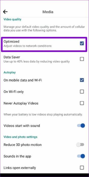 Optimize-Facebook-App-to-Network-Condition-1-513x1024-1-351x700 أفضل 9 طرق لإصلاح قصص Facebook التي لا تظهر على الهاتف المحمول والكمبيوتر الشخصي