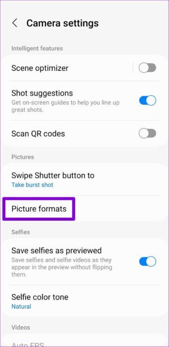 Picture-Formats-in-Camera-App-500x1024-1-342x700 أفضل 8 طرق لإصلاح تأخر الكاميرا على Android