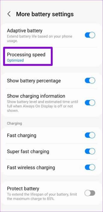 Processing Speed on Samsung Galaxy Phone 500x1024 1 342x700 - أفضل 8 طرق لإصلاح تأخر الكاميرا على Android