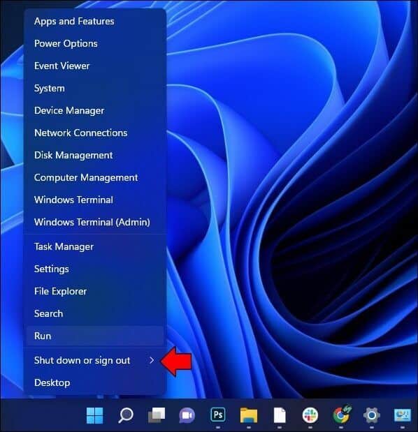 Reboot-Using-the-Power-User-Menu-2-598x619 كيفية فرض إغلاق برنامج في Windows 11