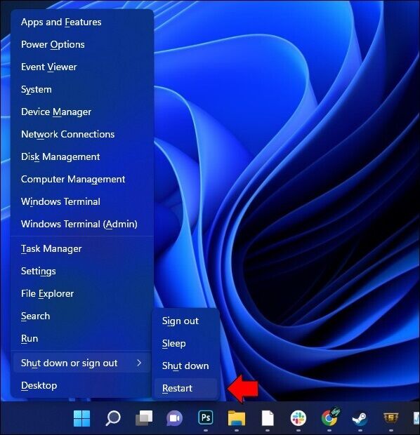 Reboot-Using-the-Power-User-Menu-3-598x620 كيفية فرض إغلاق برنامج في Windows 11