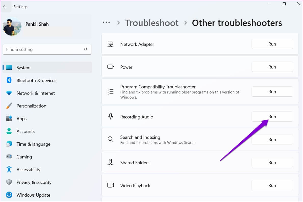 Recording-Audio-Troubleshooter-1189x793 أفضل 7 طرق لإصلاح مشكلة عدم عمل الميكروفون على Windows 11