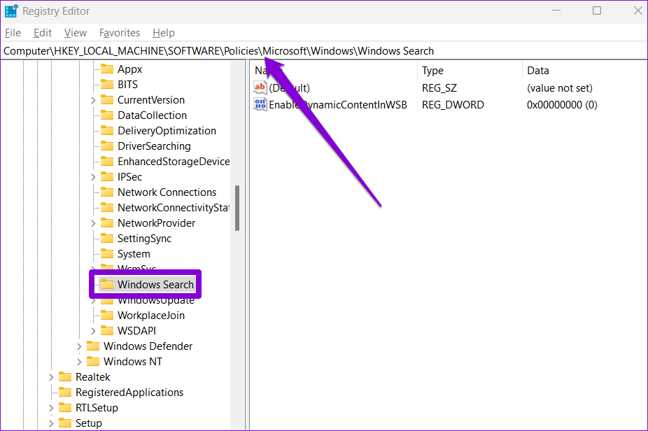 Registry-Editor-1 أفضل 3 طرق لتعطيل أو تمكين ميزات البحث في Windows 10 و Windows 11