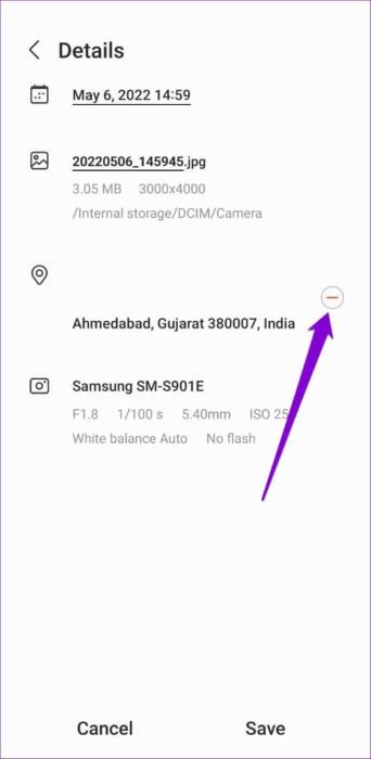 Remove-Location-from-Photo-on-Samsung-Phone-500x1024-1-342x700 كيفية إزالة بيانات الموقع من الصور على Android و Windows