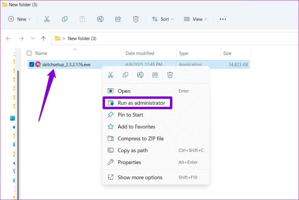 Run-Program-as-Administrator-1008x674 أهم 6 طرق لإصلاح تعذر تثبيت البرامج أو البرمجيات على Windows 11