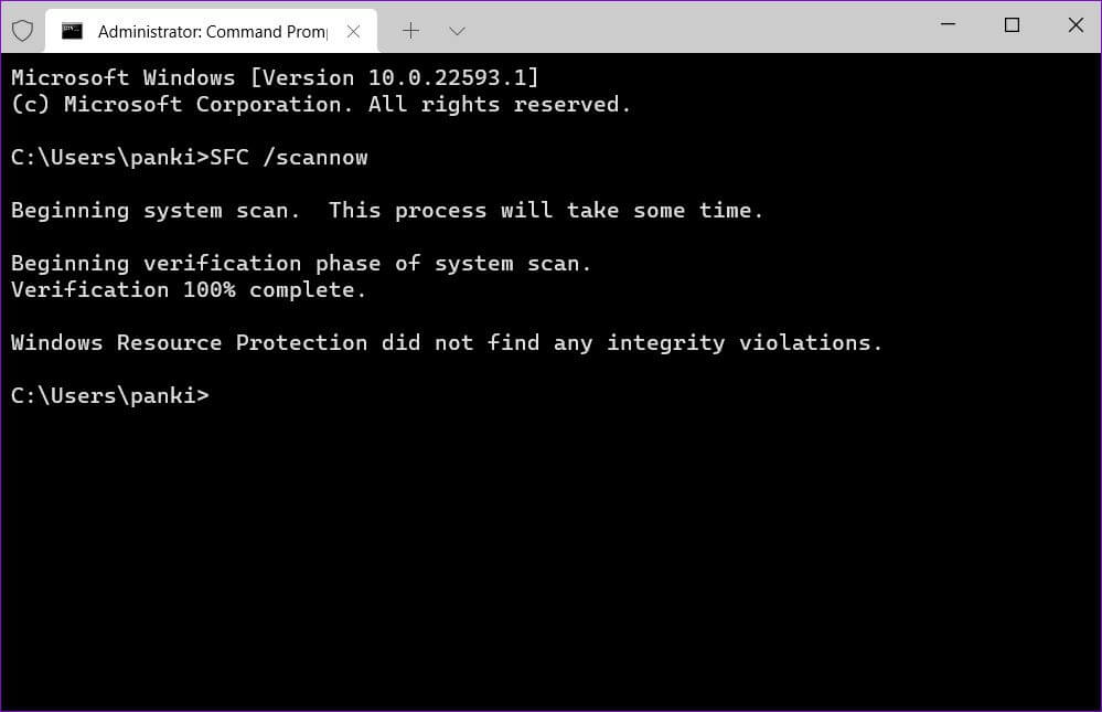SFC-Scan-Completed-999x645 أفضل 6 طرق لإصلاح عدم عمل لوحة المفاتيح على الشاشة على Windows 11