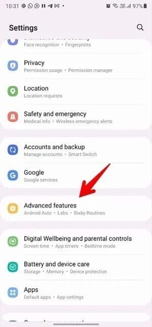 Samsung-Advanced-features-300x643 كيفية إيقاف تشغيل "عدم الإزعاج" أثناء القيادة