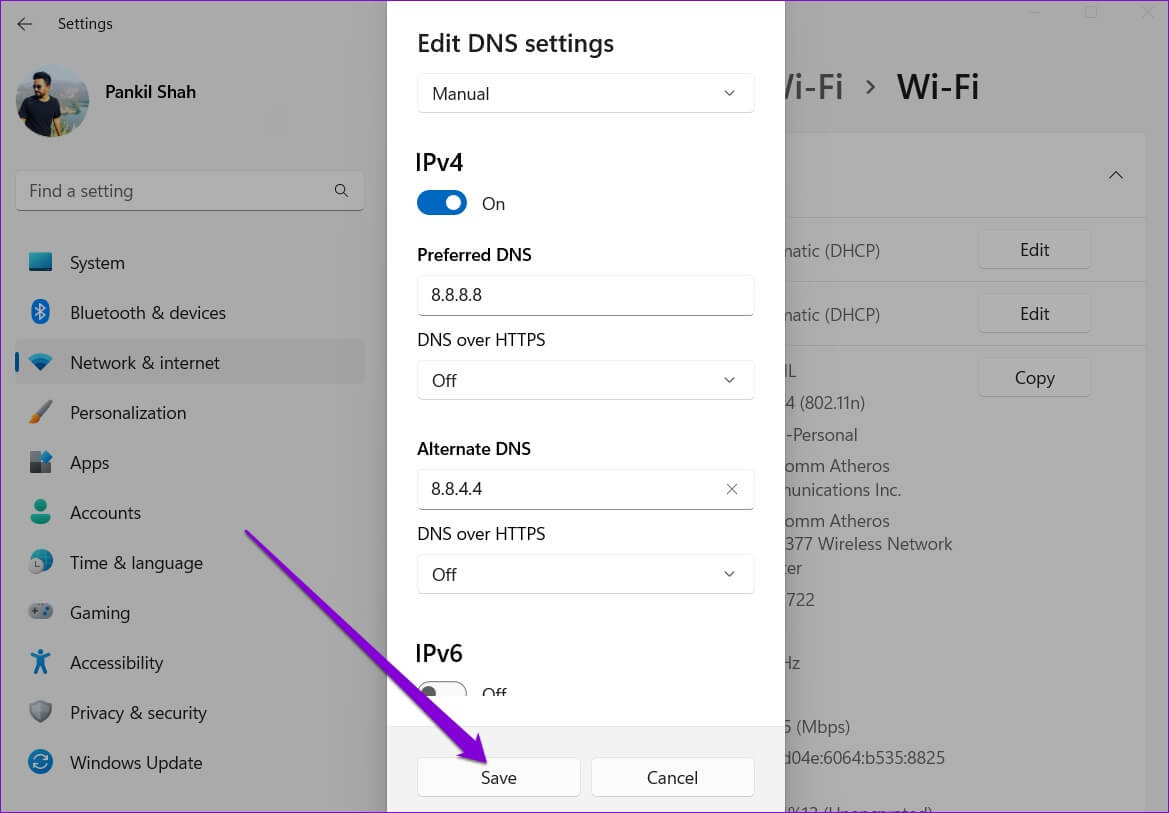 Save-DNS-Settings-on-Windows-11-1169x813 أفضل 3 طرق لتغيير خادم DNS على Windows 11
