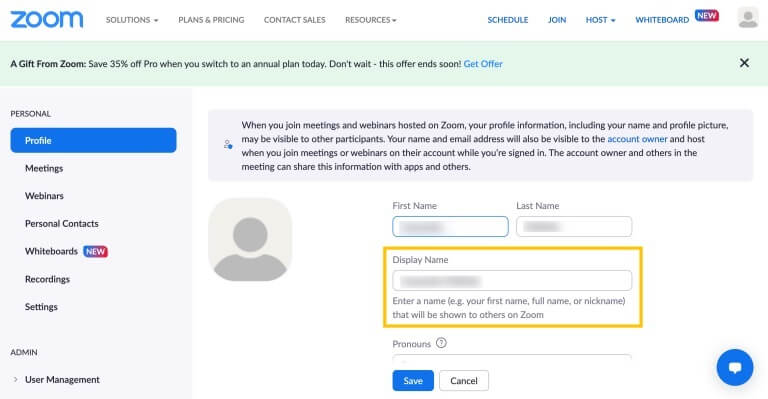 كيفية تغيير اسم المستخدم الخاص بك في Zoom - %categories