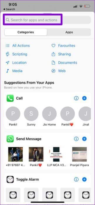 Search-for-Actions-in-Shortcuts-App-474x1024-1-324x700 أفضل طريقتين لإعداد الاتصال السريع على iPhone