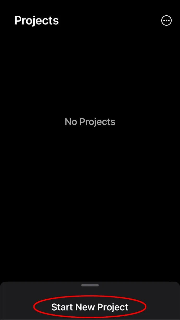Start-New-Project-750x1334 كيفية قص مقاطع الفيديو في IMovie