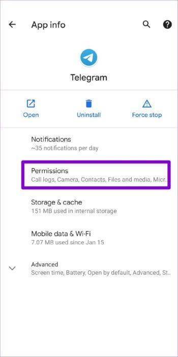 Telegram-App-Permissions-on-Android-512x1024-1-350x700 أفضل 6 طرق لإصلاح استمرار Telegram في التعطل على Android و iPhone