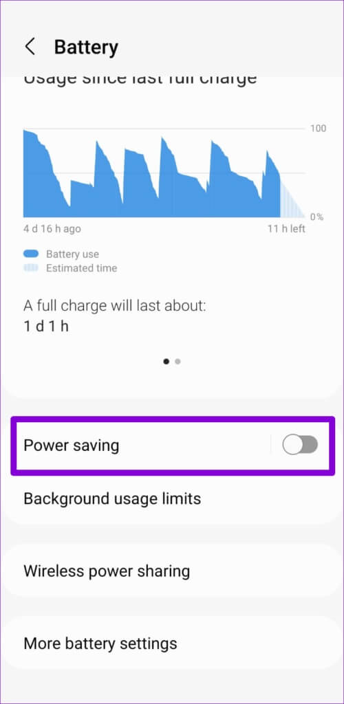 Turn Off Power Saving 500x1024 1 500x1024 - أفضل 8 طرق لإصلاح تأخر الكاميرا على Android