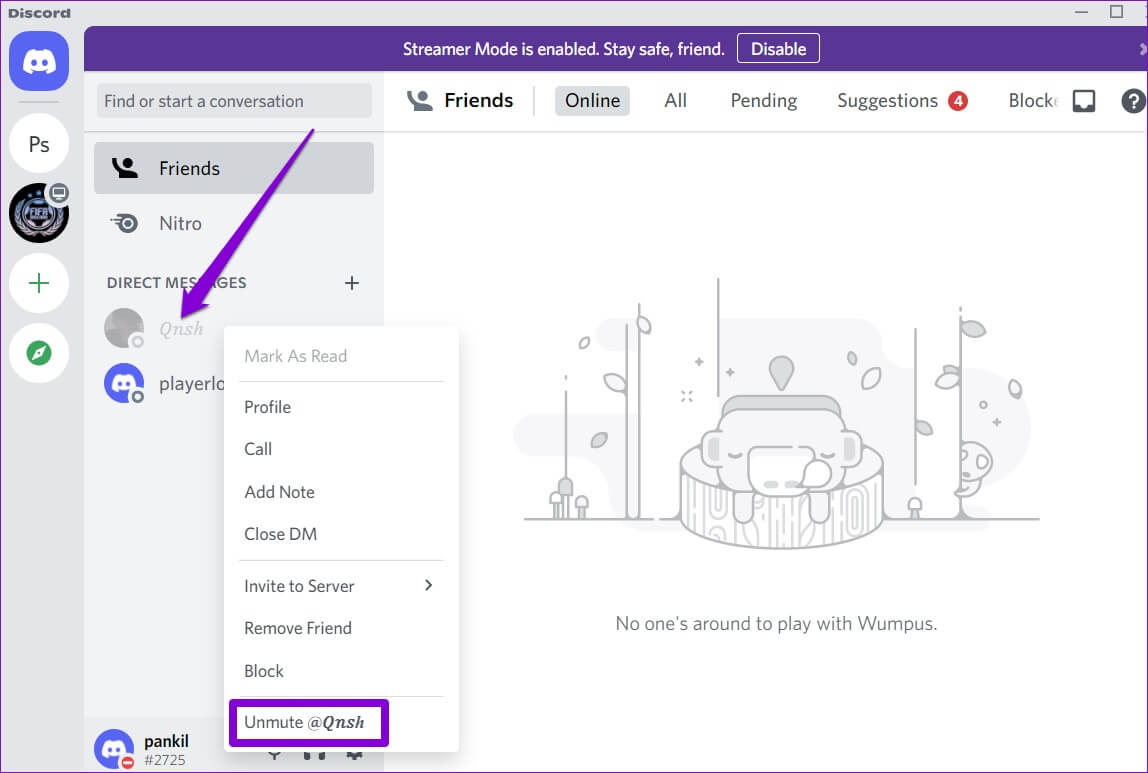 Unmute-Discord-User-on-PC-1148x773 أفضل 6 طرق لإصلاح عدم عمل إشعارات Discord على Windows 10 و Windows 11
