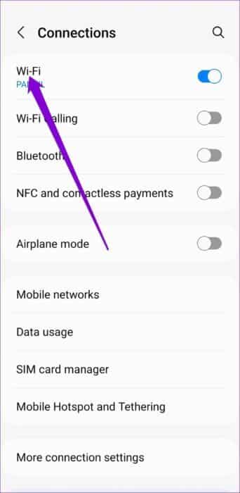 Wi-Fi-Settings-on-Samsung-Phone-500x1024-1-342x700 كيفية إظهار و عرض ومشاركة كلمات مرور Wi-Fi على Android