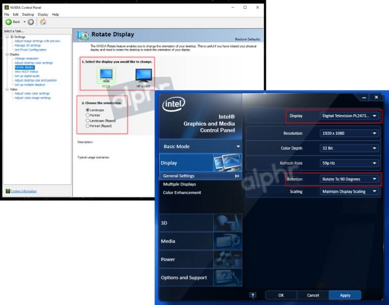 Windows-rotate-screen-via-dedicated-GPU-2d-768x602 كيفية تدوير شاشة الكمبيوتر المحمول أو الكمبيوتر الشخصي: اقلب شاشتك على جانبها