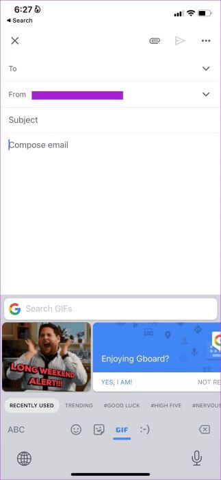 add-gifs-from-gboard-323x700 كيفية إرسال صور GIF في Microsoft Outlook و Gmail