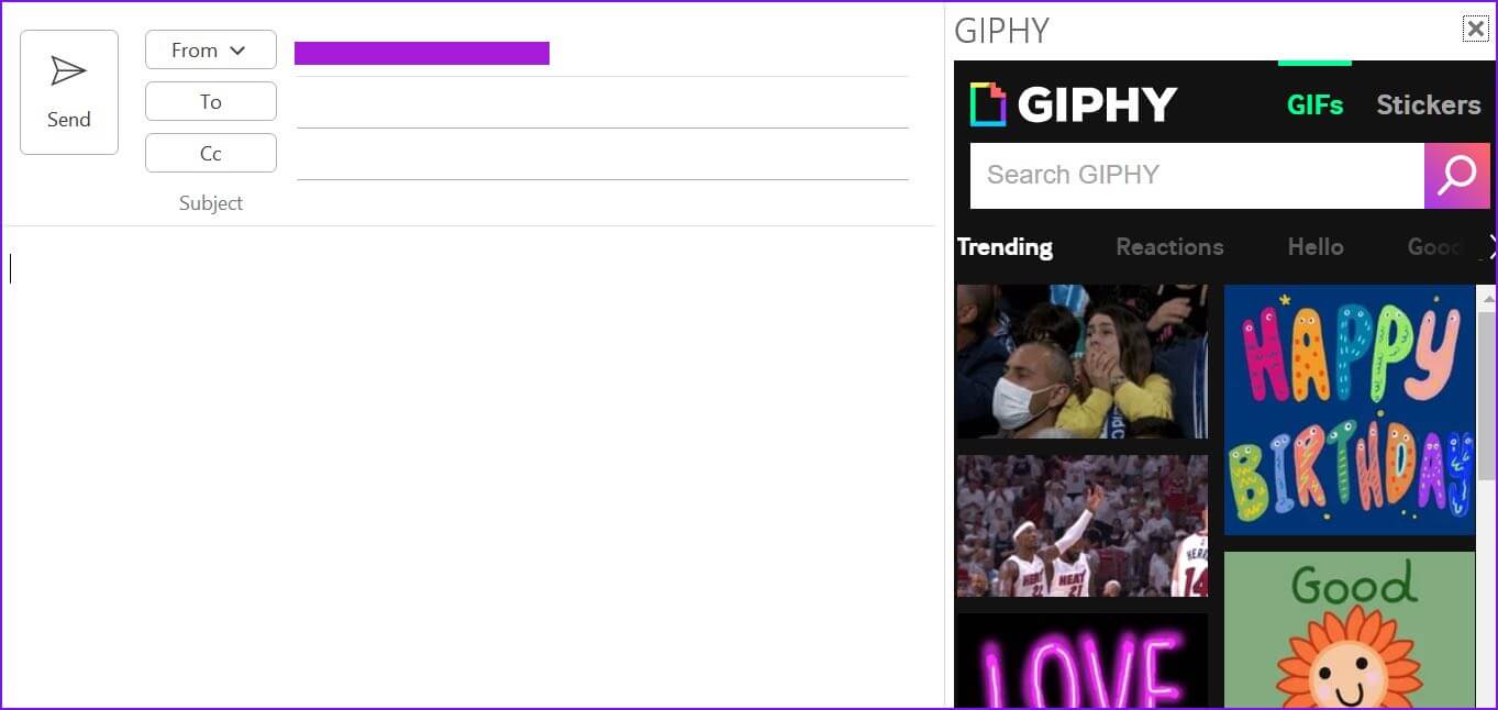 add-gifs-from-giphy-1363x646 كيفية إرسال صور GIF في Microsoft Outlook و Gmail