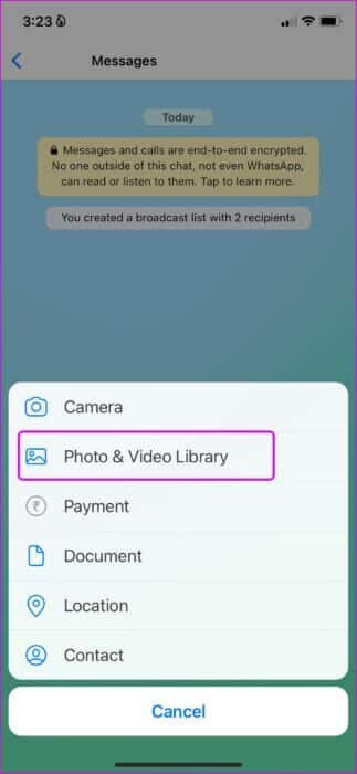 add-media-files-from-phone-473x1024-1-323x700 لماذا لا يمكنني إعادة توجيه الرسائل على WhatsApp