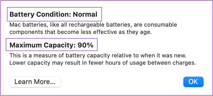 battery-condition-settings-mac-818x368 طرق إصلاح عدم شحن MacBook Air