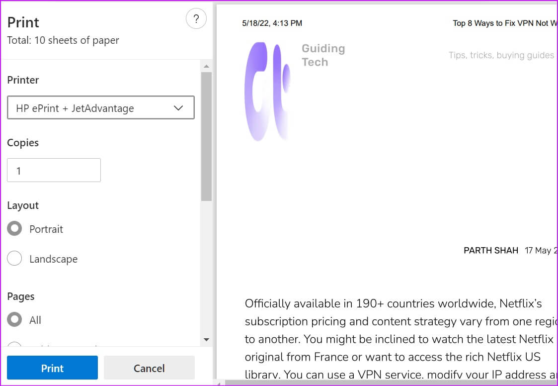 change-printer-1123x776 6 أفضل الطرق لإصلاح عدم قدرة Microsoft Edge على الطباعة