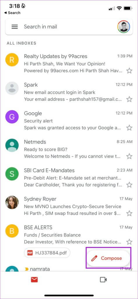 compose-email-on-iPhone-473x1024-1-473x1024 كيفية تغيير نمط الخط في Gmail على الويب والجوال