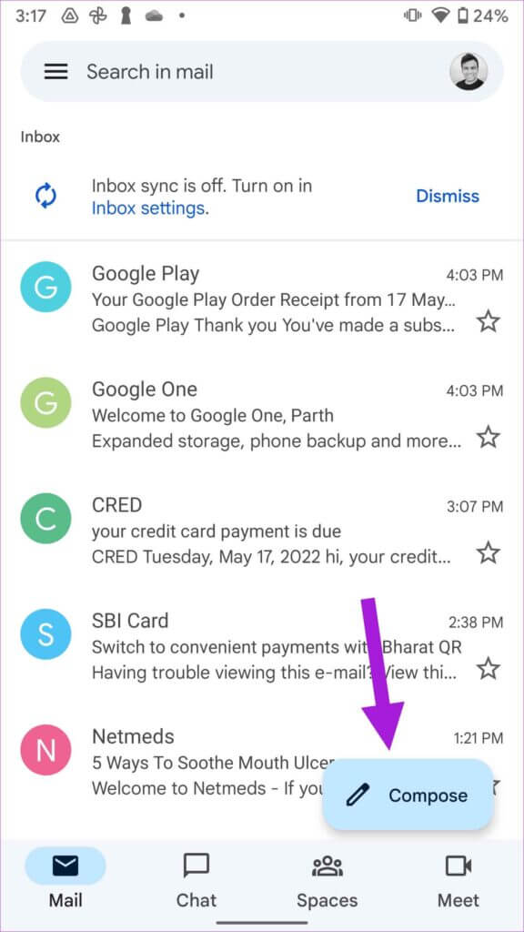 compose-gmail-email-576x1024-1-576x1024 كيفية تغيير نمط الخط في Gmail على الويب والجوال
