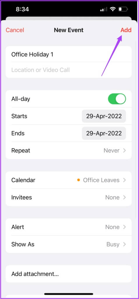 confirm-holiday-name-calendar-app-iphone-477x1024-1-477x1024 كيفية إضافة وإزالة العطل في تطبيق تقويم Apple