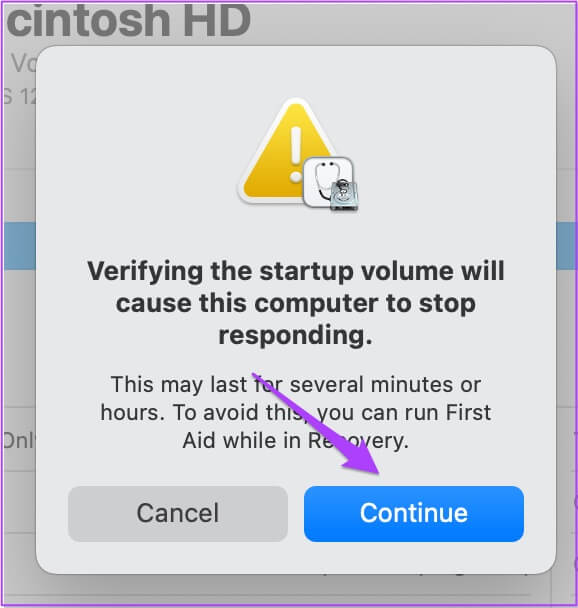 continue-disk-utility-mac-1-578x608 أفضل 6 طرق لإصلاح عدم عمل تطبيق Keynote على نظام Mac
