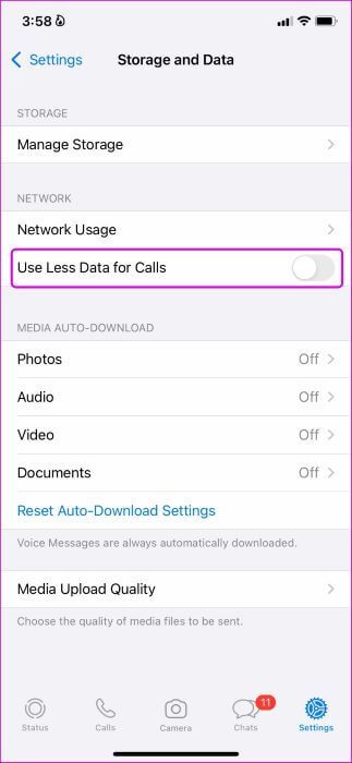 disable-less-data-for-whatsapp-calls-on-iphone-323x700 أفضل 8 طرق لإصلاح مكالمة WhatsApp العالقة عند الاتصال