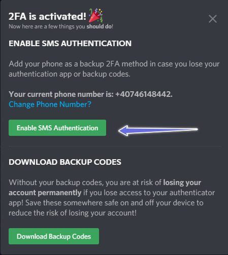 discord-desktop-sms-authentication-449x503 كيفية تمكين وتعطيل المصادقة الثنائية (2FA) على Discord