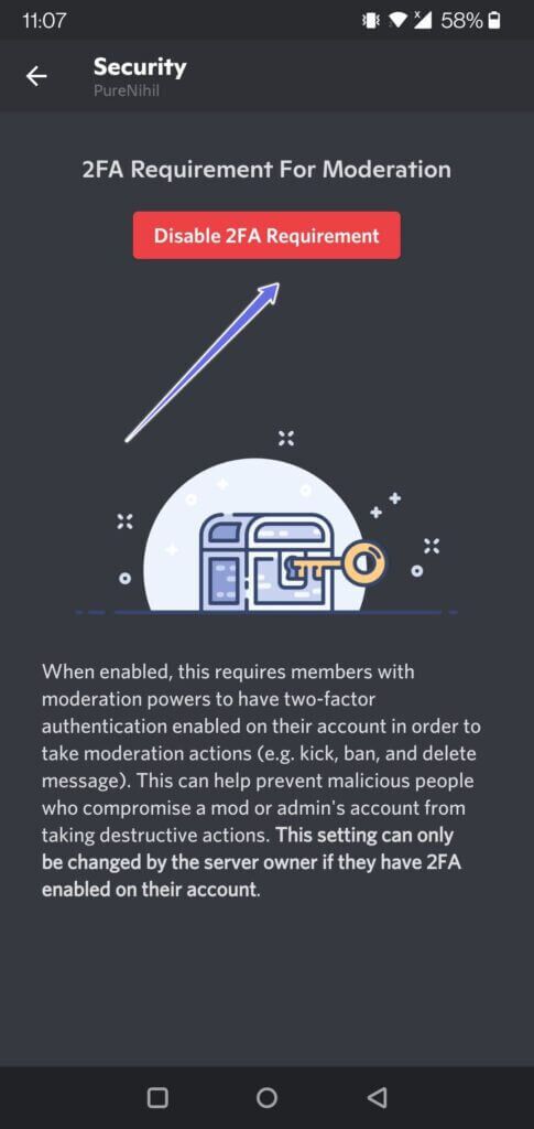 discord-mobile-disable-server-2fa-485x1024-1-485x1024 كيفية تمكين وتعطيل المصادقة الثنائية (2FA) على Discord