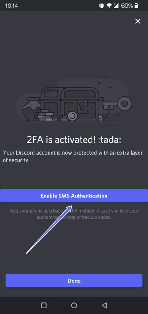 discord-mobile-sms-authentication-485x1024-1-485x1024 كيفية تمكين وتعطيل المصادقة الثنائية (2FA) على Discord
