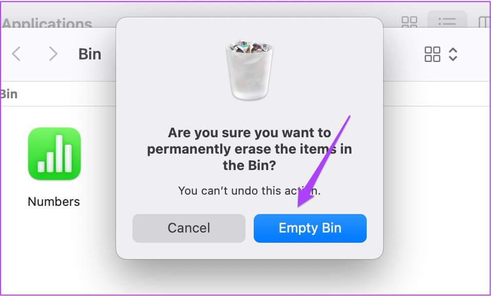empty-bin-confirm-mac-956x578 أفضل 6 طرق لإصلاح عدم فتح تطبيق Numbers على جهاز Mac
