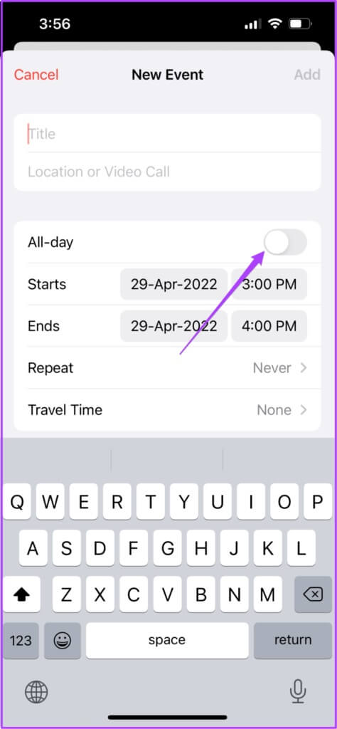 enable-all-day-event-calendar-app-iphone-474x1024-1-474x1024 كيفية إضافة وإزالة العطل في تطبيق تقويم Apple