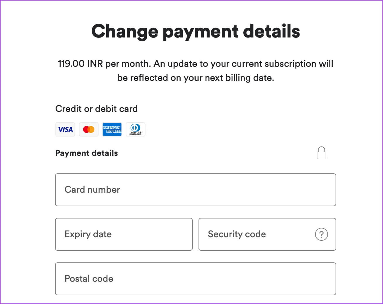 enter-account-details-spotify-change-payment-method-1308x1038 أفضل 7 طرق لإصلاح عدم عمل تطبيق Spotify على Android TV