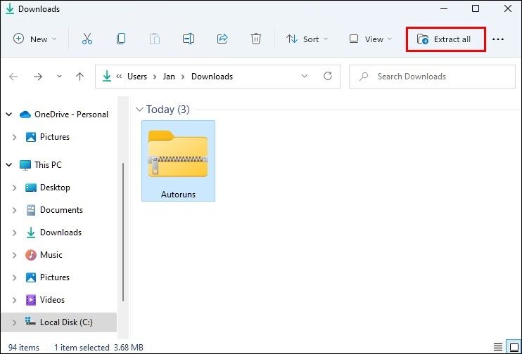 extractall-742x504 كيفية تعطيل برنامج Windows Defender في Windows 11