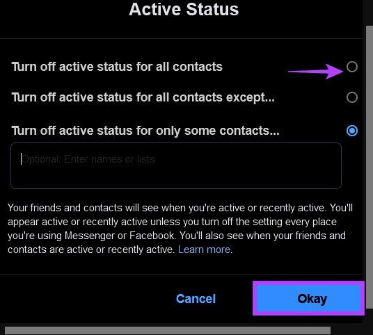 facebook-pc-active-status-options-536x482 كيفية إيقاف تشغيل حالتك النشطة على Facebook