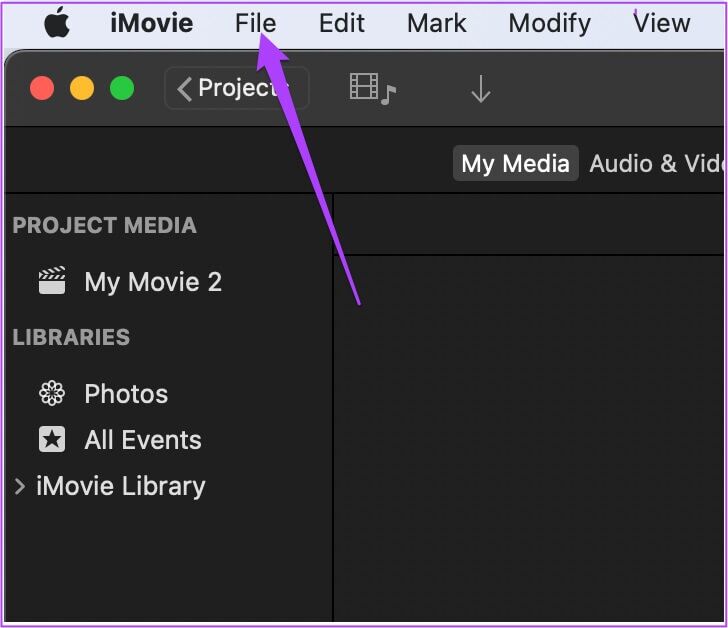 file-menu-imovie-mac-728x628 كيفية إضافة Theme Soundtrack في iMovie على iPhone و iPad و Mac