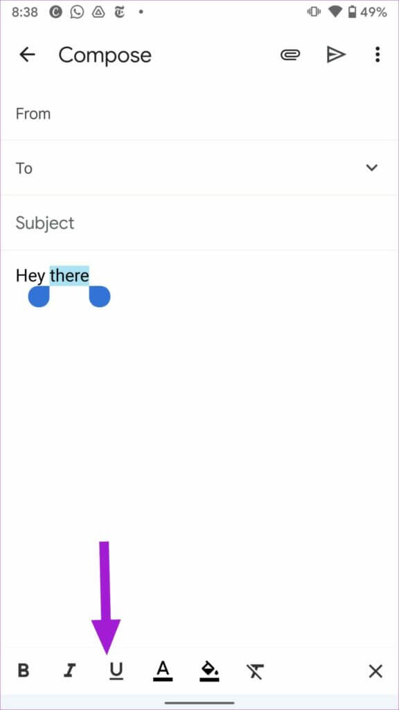 formatting-options-in-gmail-android-576x1024-1-576x1024 كيفية تغيير نمط الخط في Gmail على الويب والجوال