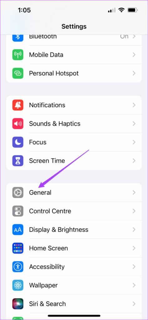 general-settings-iphone-474x1024-2-474x1024 أفضل 8 طرق لإصلاح عدم عمل معرف الوجه في Notes على iPhone