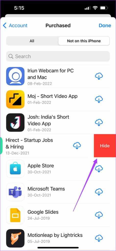 hide-apps-not-on-this-iphone-474x1024-1-474x1024 كيفية إخفاء سجل شراء التطبيقات على iPhone و iPad و Mac