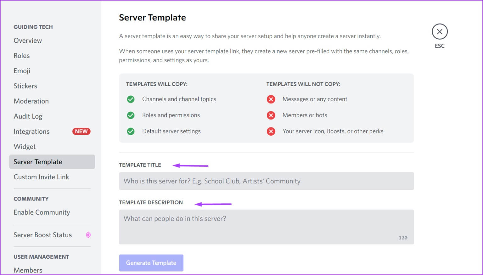 كيفية إنشاء ومزامنة وحذف قوالب خادم Discord - %categories