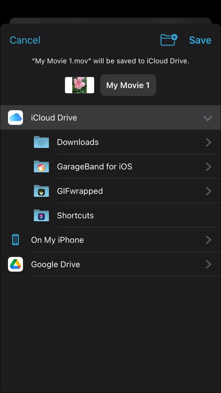 iMovie_Save-File-750x1334 كيفية قص مقاطع الفيديو في IMovie