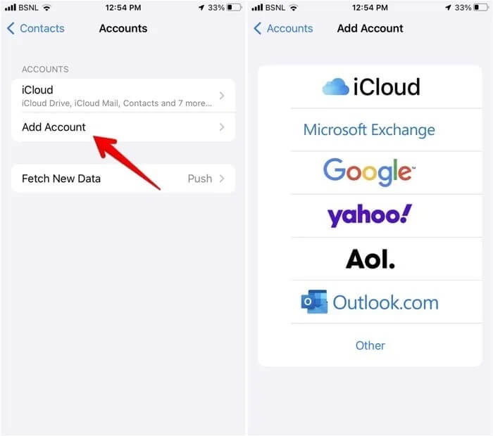 iPhone-Add-Google-Account-700x620 كيفية نقل جهات الاتصال من هاتف إلى آخر