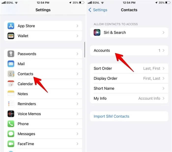 iPhone-Contacts-Account-700x620 كيفية نقل جهات الاتصال من هاتف إلى آخر